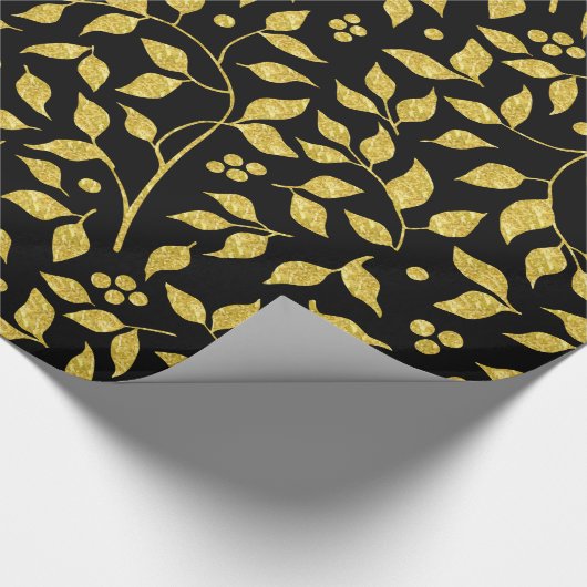 Schwarze und goldene Farbtöne Nahtloses Muster Geschenkpapier (Ecke)