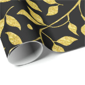 Schwarze und goldene Farbtöne Nahtloses Muster Geschenkpapier (Rolleneckpunkt)