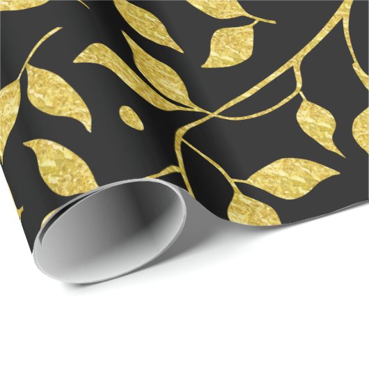 Schwarze und goldene Farbtöne Nahtloses Muster Geschenkpapier (Rolleneckpunkt)