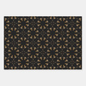 Schwarze und goldene Filigree Ornamente Mosaikmust Geschenkpapier Set (Vorderseite 2)