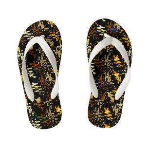Schwarze und goldene Flip Flops Kinderbadesandalen