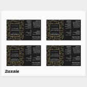 Schwarze und goldene Flora 4 OZ Kosmetische Flasch Rechteckiger Aufkleber (Blatt)