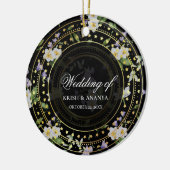 Schwarze und goldene Flora, Hochzeit Keramik Ornament (Links)