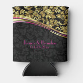 Schwarze und goldene Floral Damaskus Dosenkühler (Vorderseite)