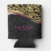 Schwarze und goldene Floral Damaskus Dosenkühler (Rückseite)