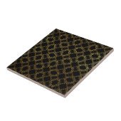Schwarze und goldene Floral Tile Fliese (Seite)