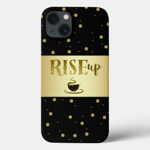 Schwarze und goldene Folien-Kaffeetasse moderne Ko Case-Mate iPhone Hülle