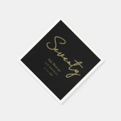 Schwarze und goldene Geburtstagsfeier Servietten S (Ecke)