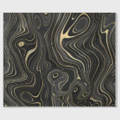 Schwarze und goldene Geode Strata Texturen Geschenkpapier (Flach)