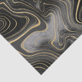 Schwarze und goldene Geode Strata Texturen Seidenpapier (Detail)