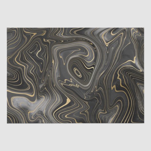 Schwarze und goldene Geode Strata Texturen Seidenpapier (Vorderseite)