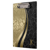 Schwarze und goldene geometrische Florenmasken Klemmbrett (Links)