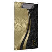 Schwarze und goldene geometrische Florenmasken Klemmbrett (Rechts)