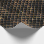 Schwarze und goldene Glitzer-Drachenskala Geschenkpapier (Ecke)