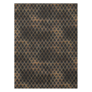 Schwarze und goldene Glitzer-Drachenskala Tischdecke