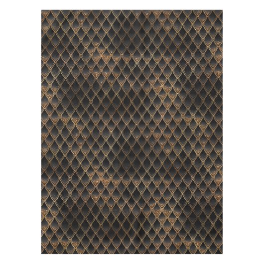 Schwarze und goldene Glitzer-Drachenskala Tischdecke (Vorderseite)