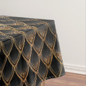 Schwarze und goldene Glitzer-Drachenskala Tischdecke (Beispiel)