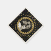Schwarze und goldene Glitzern Serviette (Ecke)