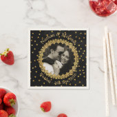 Schwarze und goldene Glitzern Serviette (Beispiel)