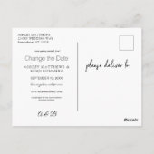 Schwarze und goldene Handschrift ändern Datum Post Postkarte (Rückseite)