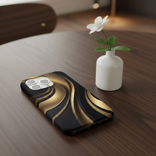 Schwarze und goldene Handyhülle iPhone Hülle