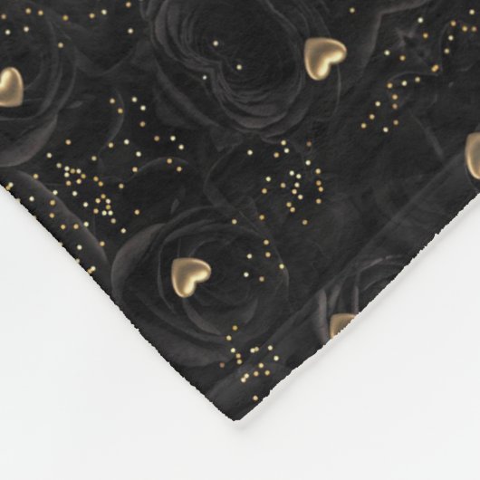 Schwarze und goldene Herzen Decke (Ecke)