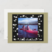 Schwarze und goldene Herzen Save the Date Ankündigungspostkarte (Vorne/Hinten)