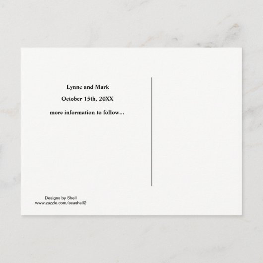 Schwarze und goldene Herzen Save the Date Ankündigungspostkarte (Rückseite)