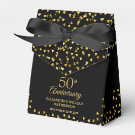 Schwarze und goldene Herzen zum 50. Hochzeitstag Geschenkschachtel