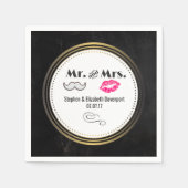 Schwarze und goldene Hochzeit mit Mustache und Lip Serviette (Vorderseite)