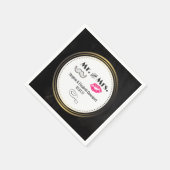 Schwarze und goldene Hochzeit mit Mustache und Lip Serviette (Ecke)