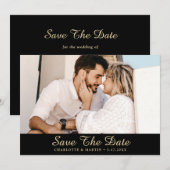 Schwarze und goldene Hochzeiten Foto speichern die Save The Date (Vorne/Hinten)