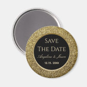Schwarze und goldene Hochzeiten sichern das Datum  Magnet (Vorderseite/Rückseite)