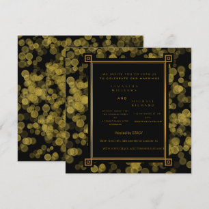 Schwarze und goldene Hochzeitseinladung Editierb Einladung