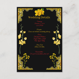 Schwarze und goldene Hochzeitseinlagekarte Begleitkarte