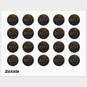 Schwarze und goldene Imitate Foil Confetti Dots Runder Aufkleber (Blatt)