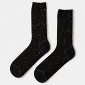 Schwarze und goldene Imitate Glitzer Textur-Bild d Socken (Linkes Detail)