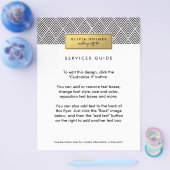 Schwarze und goldene Imitate Zickzack Muster beleg Flyer (Einzeln)