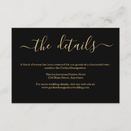 Schwarze und goldene Informationen / Details Umsch Begleitkarte