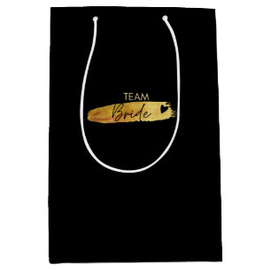 Schwarze und goldene Junggesellinnen-Abschiedspart Mittlere Geschenktüte