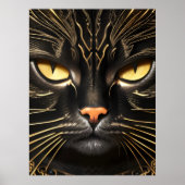 Schwarze und goldene Katze Poster (Vorne)