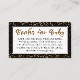 Schwarze und goldene Konfetti Buchanfragen Beilage Begleitkarte