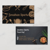 Schwarze und goldene Küchenkollektion Visitenkarte (Vorne/Hinten)