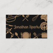 Schwarze und goldene Küchenkollektion Visitenkarte (Vorderseite)