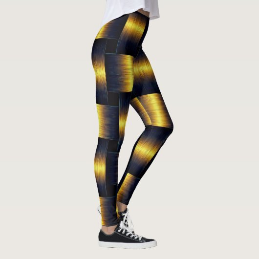 Schwarze und goldene Leggings (Rechts)