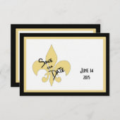 Schwarze und goldene Lilien speichern Datumskarten Save The Date (Vorne/Hinten)