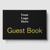 Schwarze und goldene Logos für Unternehmen Gästebuch (Vorderseite)