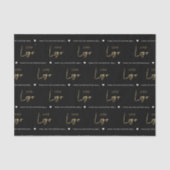 Schwarze und goldene Logos Moderne Markenverpackun Seidenpapier (Vorderseite)