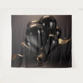 Schwarze und goldene Löwen Hintergrund Wandteppich (Vorderseite (Horizontal))