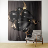 Schwarze und goldene Löwen Hintergrund Wandteppich (Beispiel)